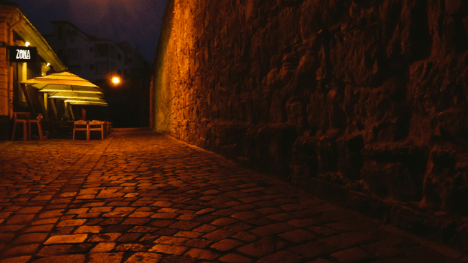 Cobbled street in Cluj