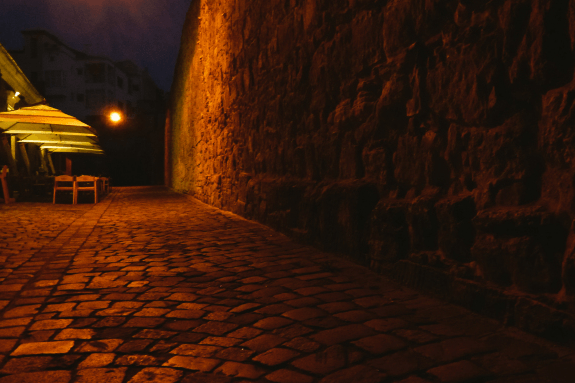 Cobbled street in Cluj