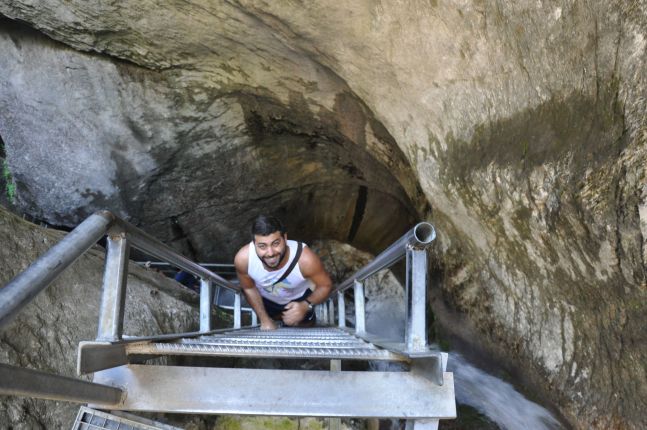 stairs narrow gorge Romania