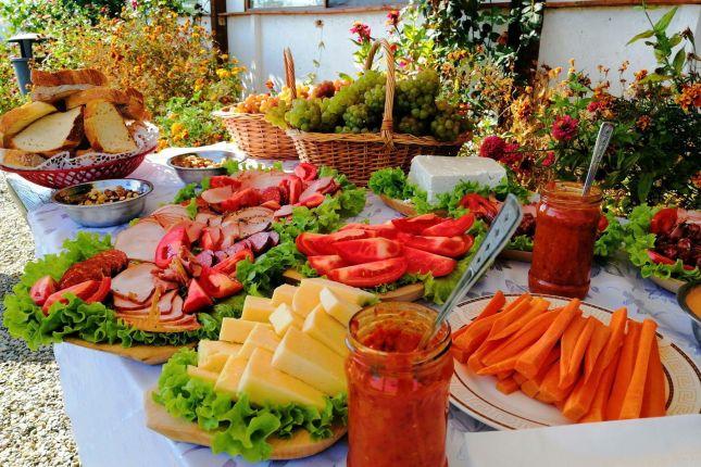 Wine tasting Romania, delicious local snack.