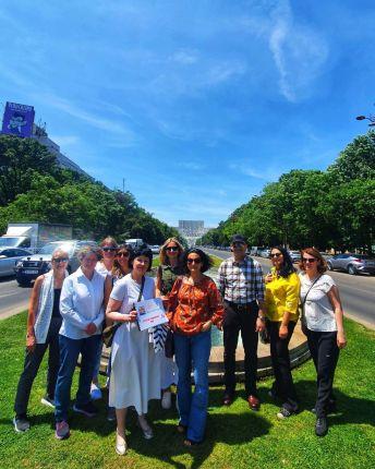 In front of the Palace of the Parliament