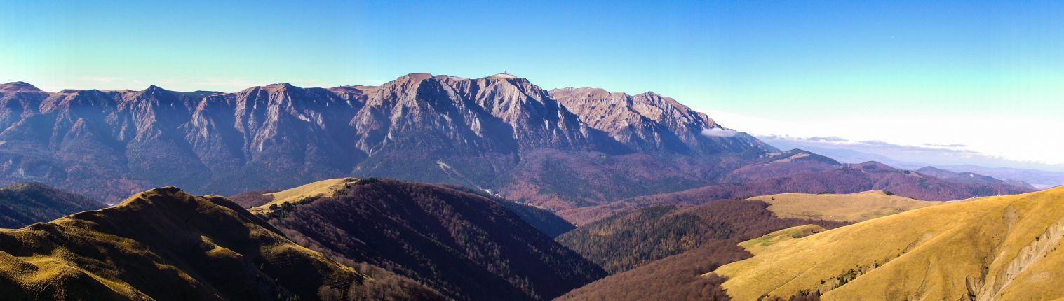 Hiking on the ridge of the mountain