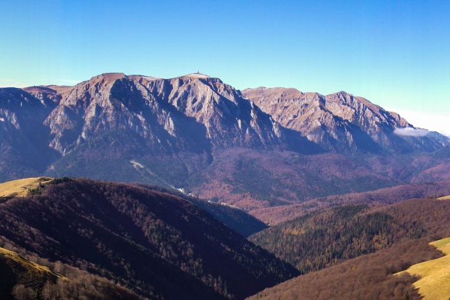 Hiking on the ridge of the mountain