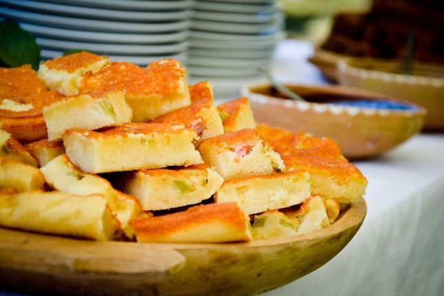 Rhubarb cake.